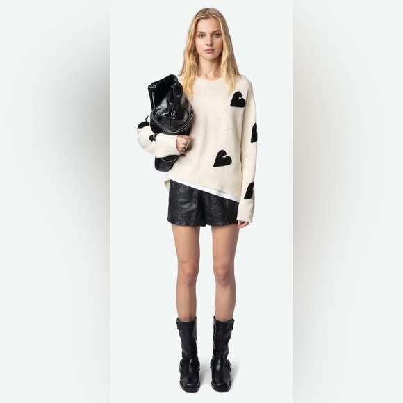 Zadig & Voltaire Sweater with Black Heart Pattern - Picture 2 of 11